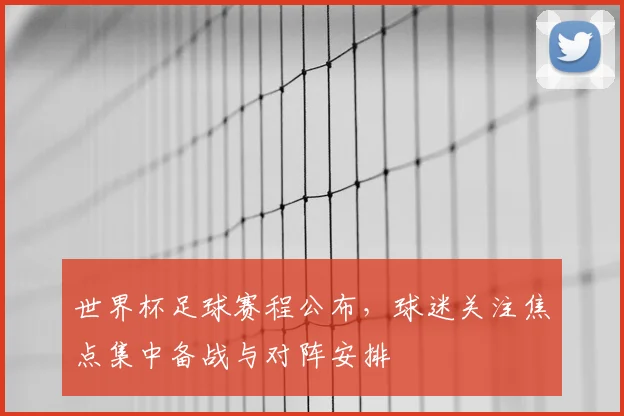 世界杯足球赛程公布，球迷关注焦点集中备战与对阵安排